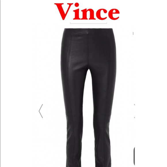 vince black leather pants